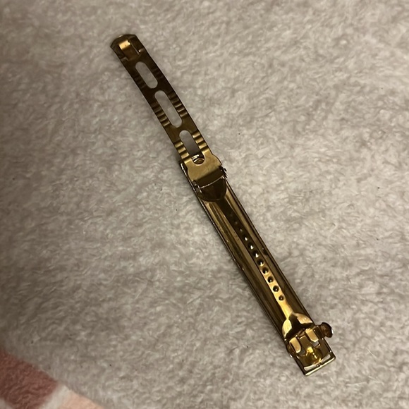 Vintage Gold-Tone Barrette with Red Cabochon Accent - Picture 2 of 4